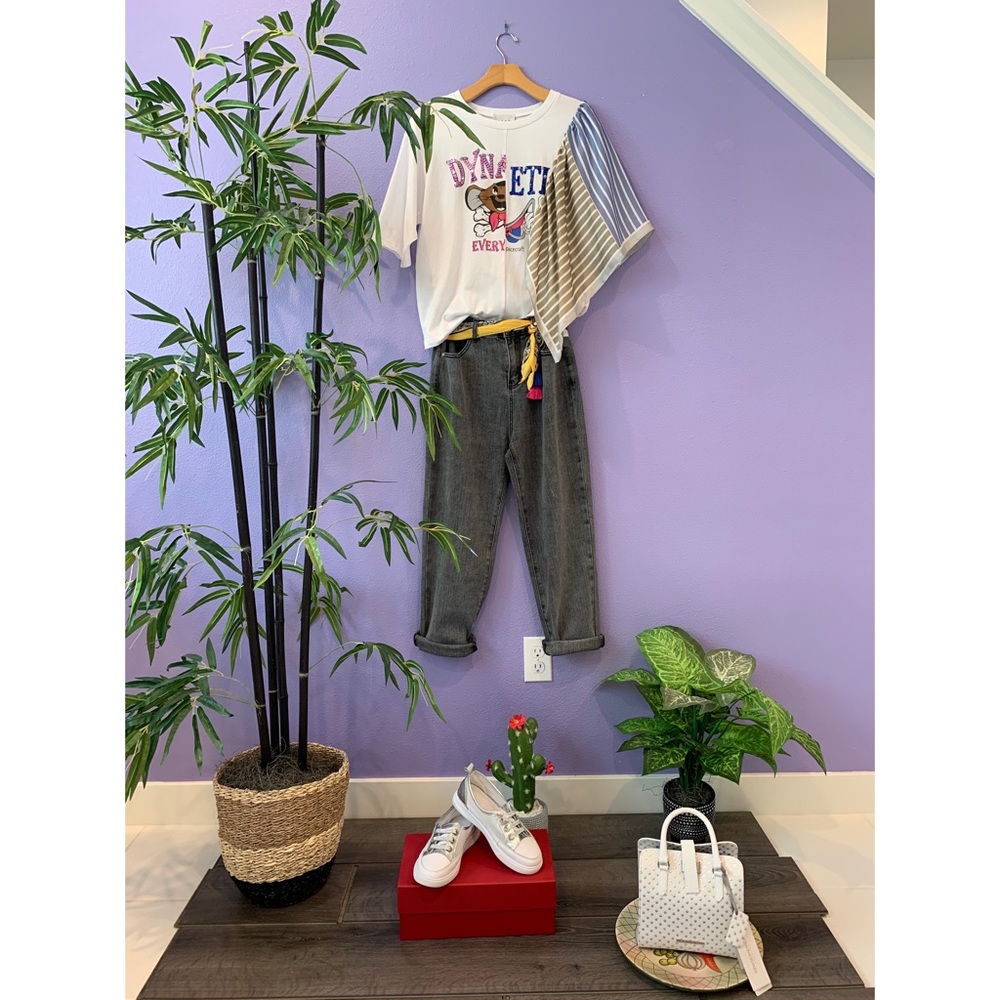 Oversized Boxy Sequin embroidered Tshirt